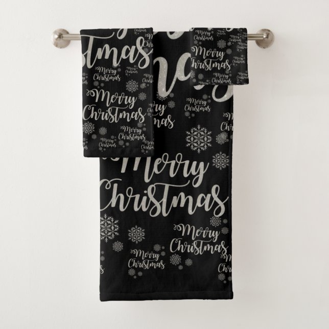 Christmas Bath Towel Sets, Merry Christmas (Insitu)