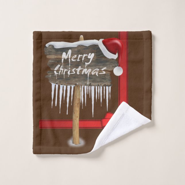 Christmas Bath Towel Sets, Merry Christmas (Wash Cloth)