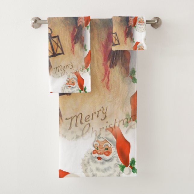 Christmas Bath Towel Sets, Merry Christmas (Insitu)