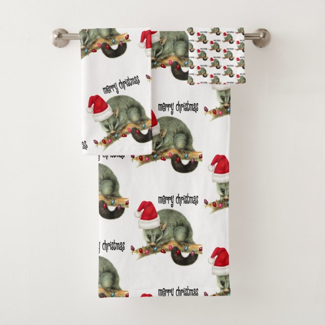 Christmas Bath Towel Sets, Possums (Insitu)