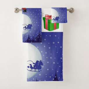 Christmas Bath Towel Sets, Santa