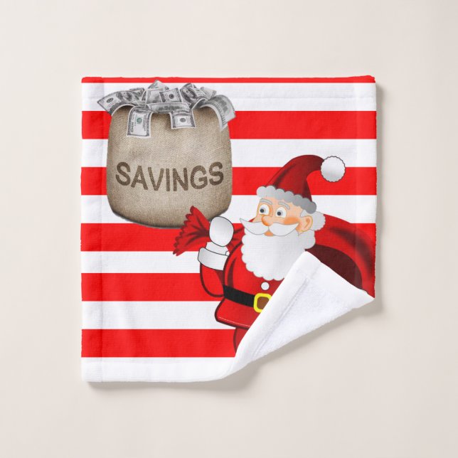 Christmas Bath Towel Sets, Santa (Wash Cloth)