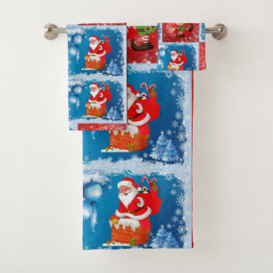 Christmas Bath Towel Sets, Santa