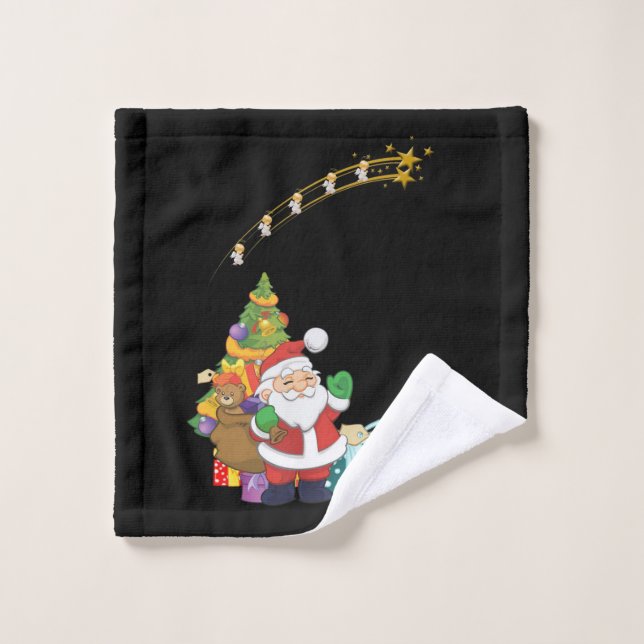 Christmas Bath Towel Sets, Santa (Wash Cloth)