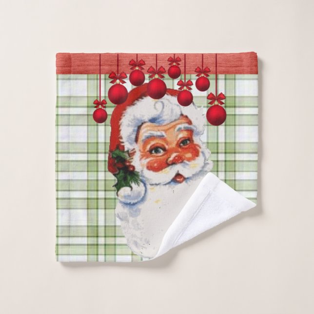 Christmas Bath Towel Sets, Santa (Wash Cloth)