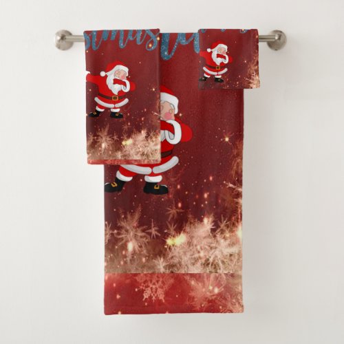 Christmas Bath Towel Sets Santa