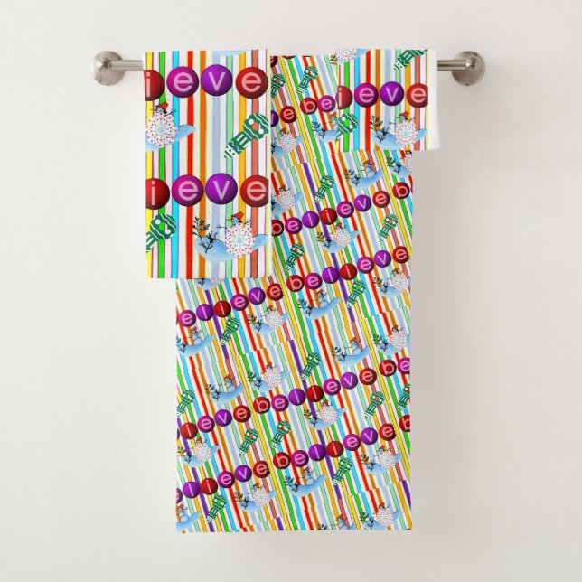 Christmas Bath Towel Sets, Snowman (Insitu)