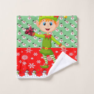 Christmas Bath Towel Sets, Snowman Elf