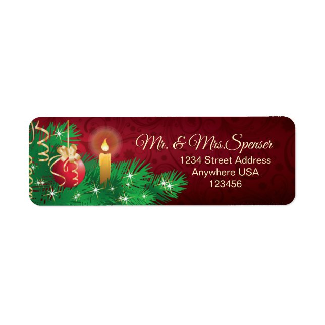 Christmas Bauble Candle Pine Label (Front)