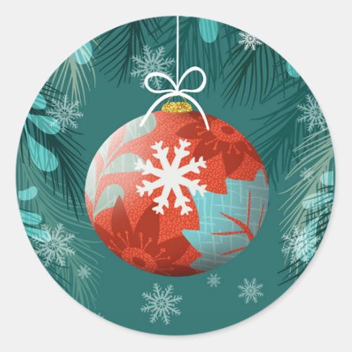 Christmas bauble  classic round sticker