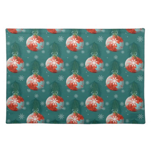 Christmas bauble  cloth placemat