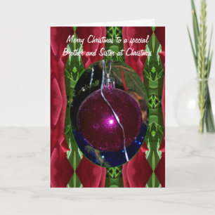 Christmas Bauble Design Brother And Wife Christmas Holiday Card