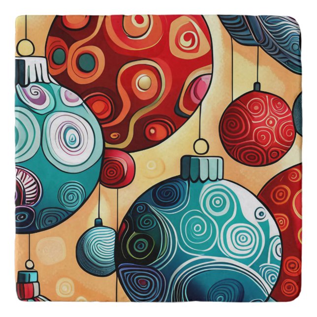 Christmas Bauble design Trivet (Front)