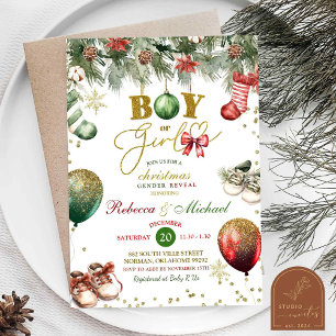 Christmas Bauble Gender Reveal  Invitation