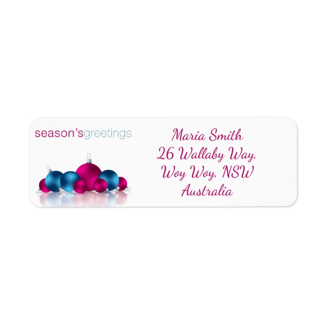Christmas bauble label (Front)