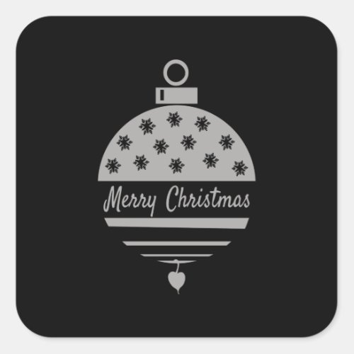 Christmas bauble Merry Christmas Square Sticker