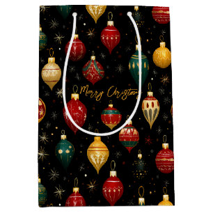 Christmas Bauble Ornament Bright Medium Gift Bag