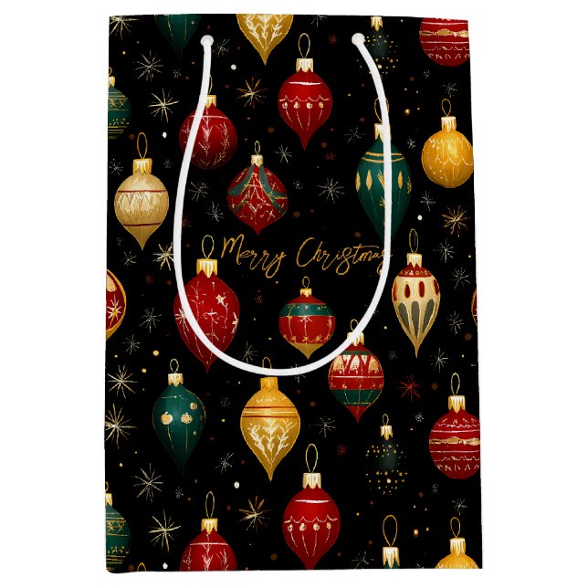 Christmas Bauble Ornament Bright Medium Gift Bag (Front)