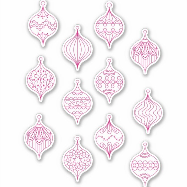 Christmas Bauble Ornament Line Art Sticker (Front)