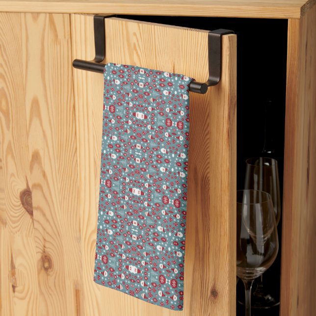 Christmas bauble pattern kitchen towel (Thirds Fold)