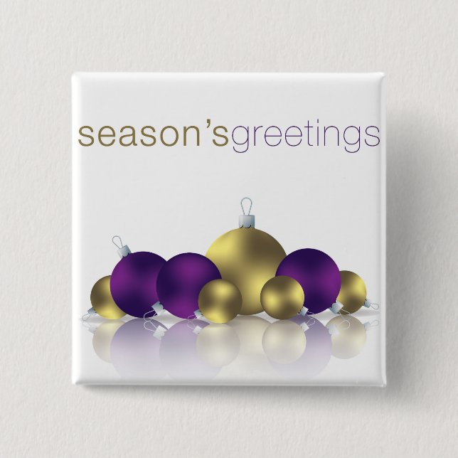 Christmas bauble pinback button (Front)