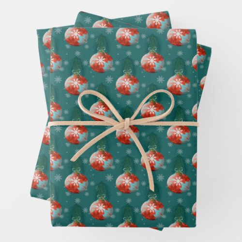 Christmas bauble  wrapping paper sheets