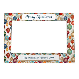 Christmas Baubles Boho Ornaments Photo Picture Magnetic Frame