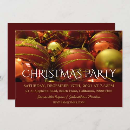 Christmas Baubles Christmas Invitation