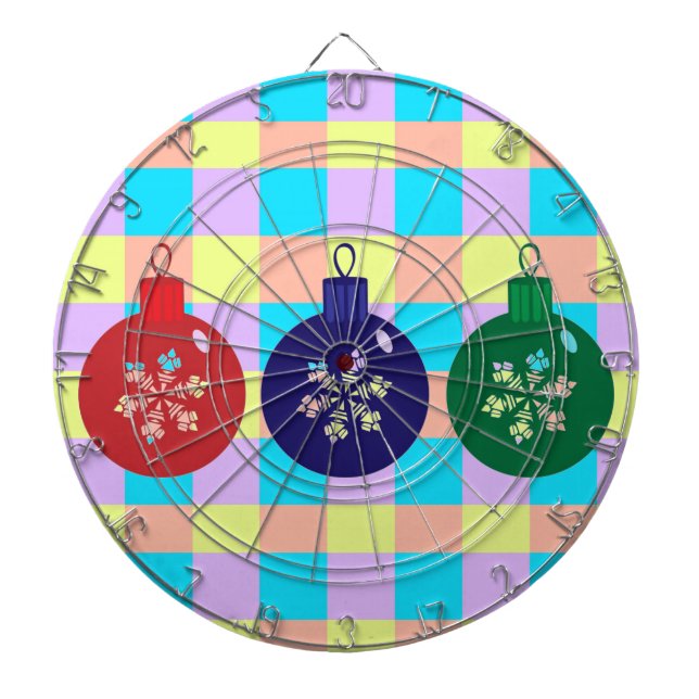 Christmas Baubles Dartboard With Darts (Front)