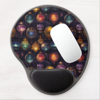 Christmas Baubles Gel Mouse Pad