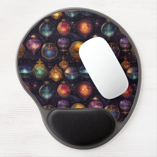 Christmas Baubles Gel Mouse Pad (Left Side)