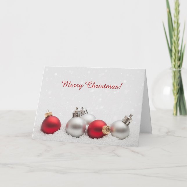 Christmas baubles holiday card (Front)
