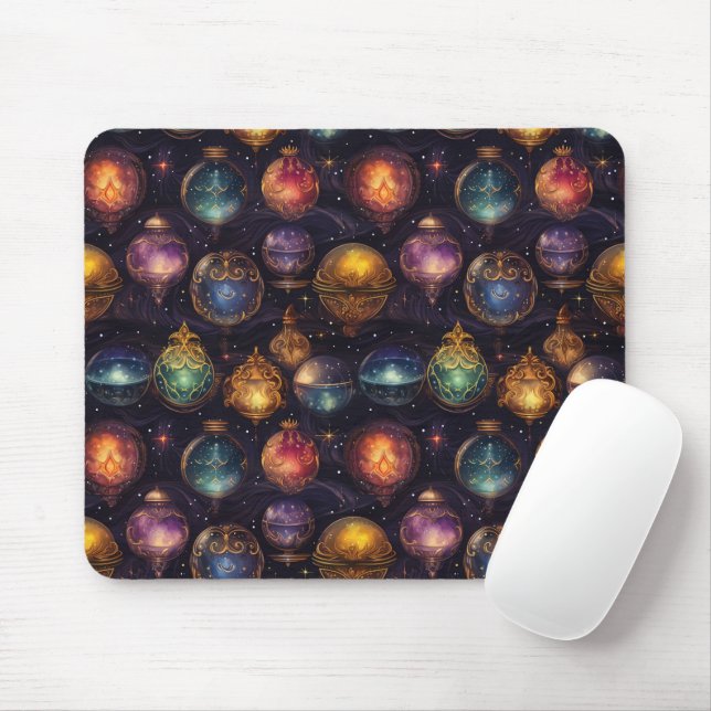 Christmas Baubles Mouse Pad (With Mouse)