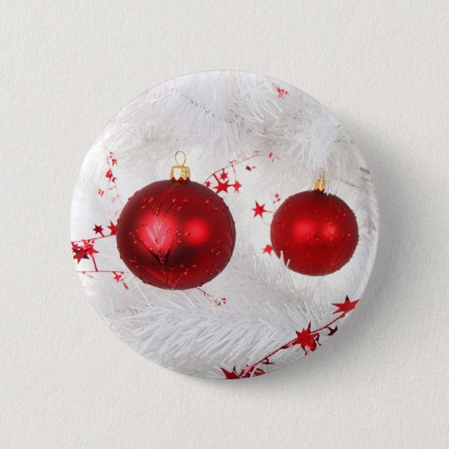 Christmas Baubles Pinback Button (Front)