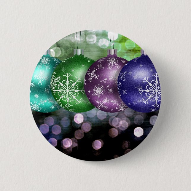 Christmas Baubles Pinback Button (Front)