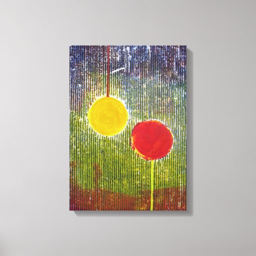 Christmas Baubles red yellow festive decorations Canvas Print