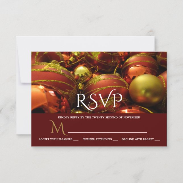 Christmas Baubles RSVP Card (Front)