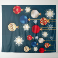 Christmas baubles snowflakes decorations backdrop