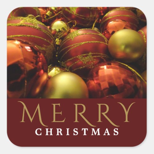 Christmas Baubles Square Sticker