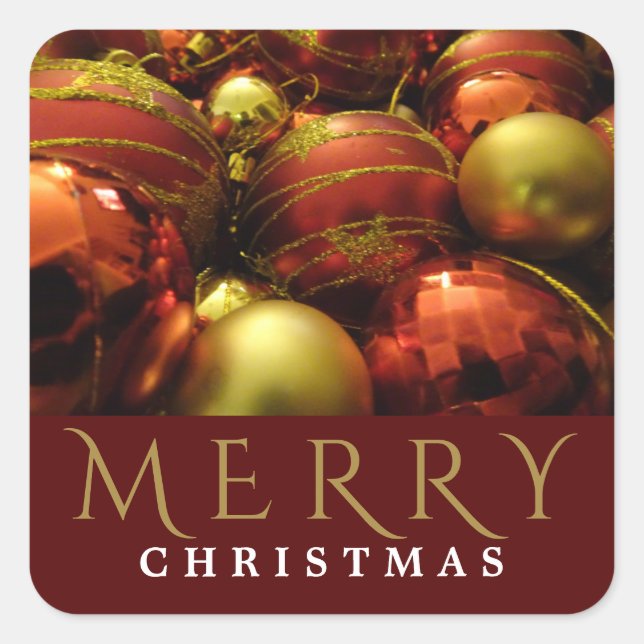 Christmas Baubles Square Sticker (Front)