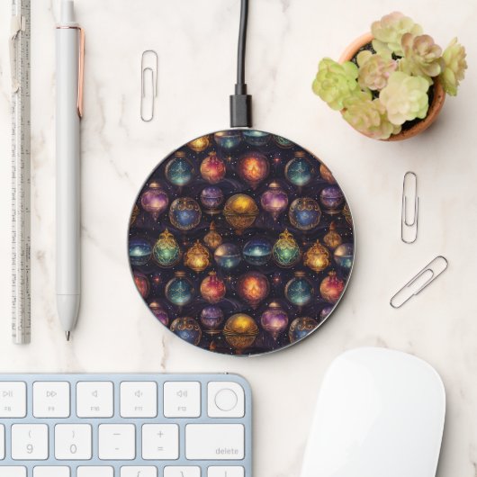 Christmas Baubles Wireless Charger (Desk)