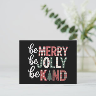 Christmas Be Kind Teacher Merry Xmas Tree Jolly Holiday Postcard
