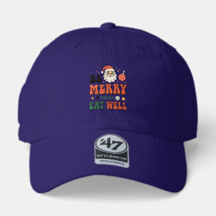 Christmas Be Merry Eat Well Santa Design 47 Brand Hat