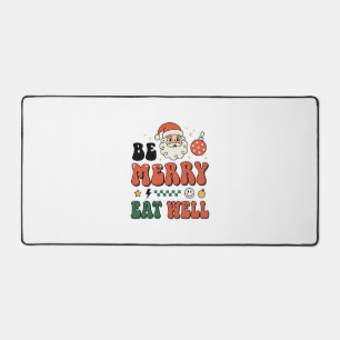 Christmas Be Merry Eat Well Santa Design Desk Mat