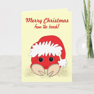 Christmas Beach Crab Customizable Christmas Card