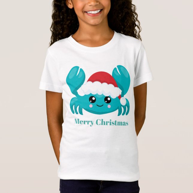 Christmas beach crab holiday add message T-Shirt (Front)