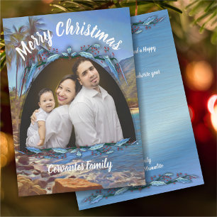 Christmas Beach Family Holiday Greeting 761 Card