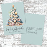 Christmas Beach Mele Kalikimaka Holiday Card<br><div class="desc">Get into the holiday spirit with this unique Christmas card featuring a Christmas tree made of shells and starfish. Perfect for sending beachy holiday wishes, this card is ideal for anyone living in tropical places like Florida, Hawaii, or the Bahamas, or for those who simply adore the beach look. The...</div>