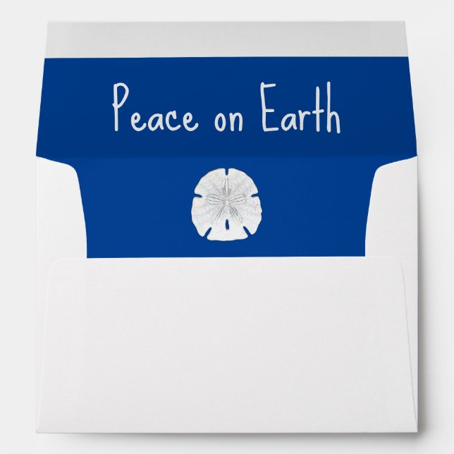 Christmas Beach Sand Dollar Peace on Earth  Envelope (Back (Bottom))
