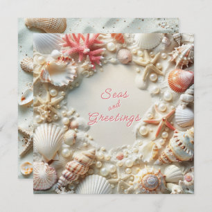 Christmas Beach Seas & Greetings Holiday Card